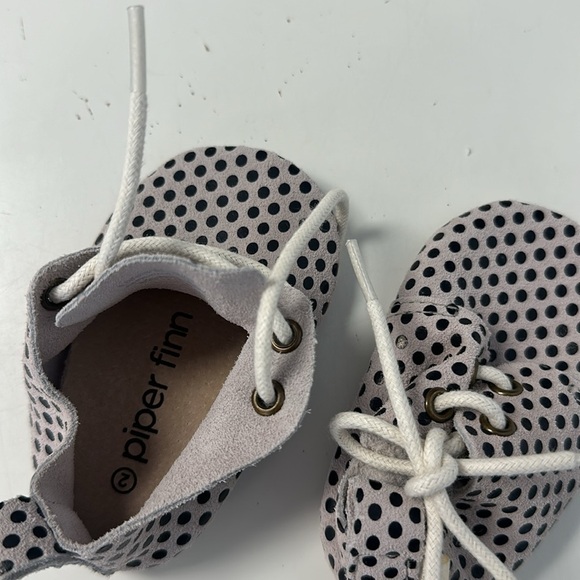 Piper Finn Polka Dot Leather Oxford Crib Shoe NEW Soft Sole Slipper size 2 - Picture 5 of 6